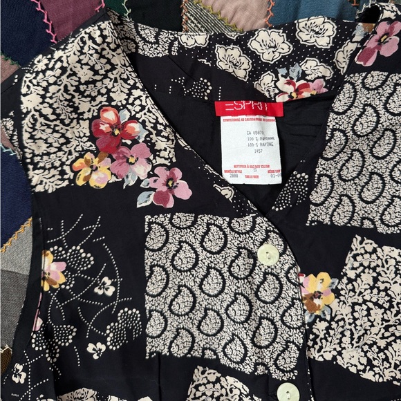 Esprit Multicolour Patchwork Floral Vest - Picture 2 of 4
